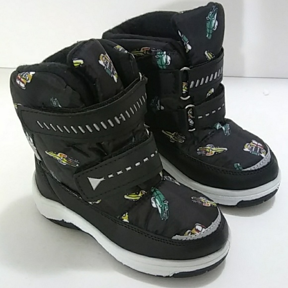 New Boys Black / White Double Strap Snow Boot❄⛄💧 - Picture 3 of 8